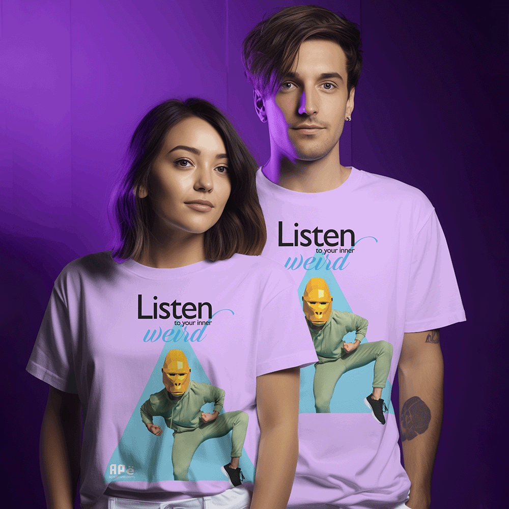 ApeLabs Unisex Tshirt Oversized-  Ash Lilac